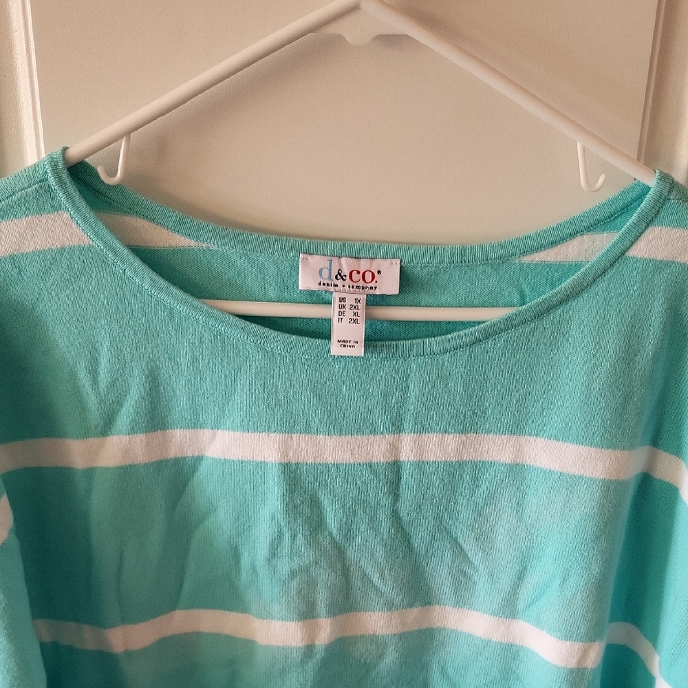d&co Aqua Striped Top